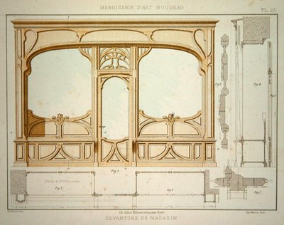 Diseño para una fachada de tienda, ilustración de 