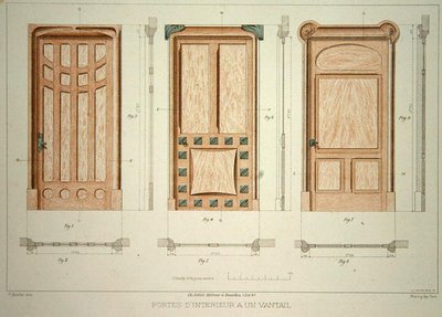 Diseños para puertas, ilustración de 