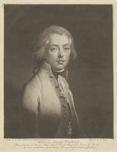 Retrato de Frederik, Príncipe de Orange-Nassau de F. Green