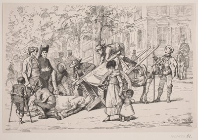 Escena de calle en Madrid de F. Hendriksen