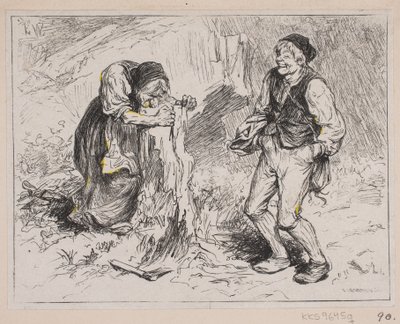 Ilustración de "Gjæte Kongens Harer" de F. Hendriksen