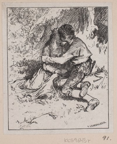 Ilustración para "Gjæte Kongens Harer" de F. Hendriksen