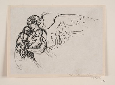 Boceto para el relieve de Thorvaldsen, "Natten" de F. Hendriksen