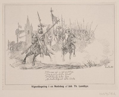 Dibujo de viñeta en un libro de notas de F. Hendriksen