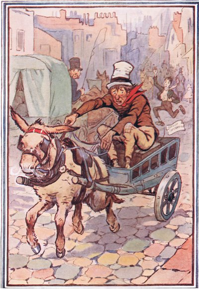 David corrió tras él tan rápido como pudo, ilustración de David Copperfield, 1914 de F. M. B. Blaikie