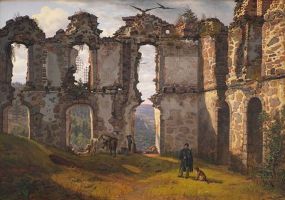 Las ruinas de Brahehus cerca de Jönköping, Suecia de F. Sødring