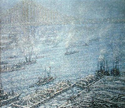 East River, Nueva York, invierno de F. Usher de Voll