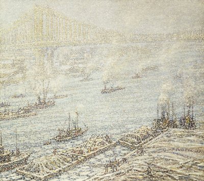 Río Este, Nueva York, Invierno, c.1915 de F. Usher de Voll