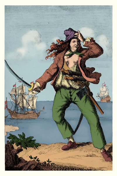 Mary Read - Pirata inglesa (grabado) de F. Wentworth