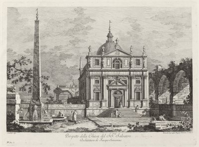 Fachada de la Iglesia del SS. Salvador de Fabio Berardi after Canaletto