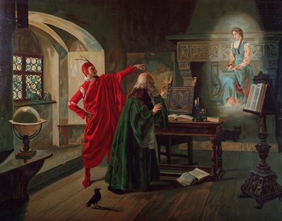 Marguerite, Fausto y Mefistófeles Escena de Fausto por Charles Gounod (1818-1893) c.1900 de Fabio Cipolla