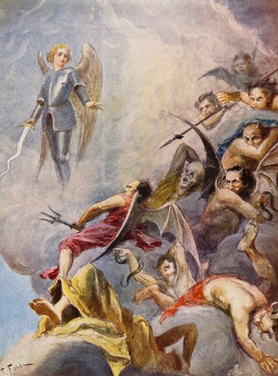 La Gerusalemme Liberata de Torquato Tasso: Canto IX, estrofa 64 (litografía en color) de Fabio Fabbi