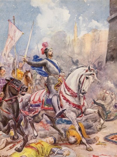 La Gerusalemme Liberata de Torquato Tasso: Canto XX, estrofa 144 (litografía en color) de Fabio Fabbi