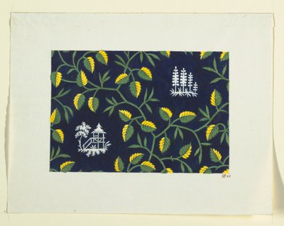 Diseño floral para textiles impresos de Fabrique de Fazy aux Bergues