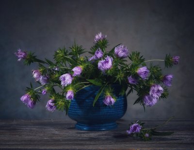 Naturaleza muerta con cardos de lavanda de Fangping Zhou