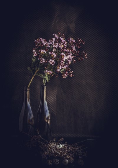 Naturaleza muerta floral rústica de Farid Kazamil