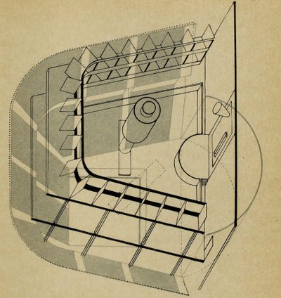 U-Teatro. Desde el escenario en la Bauhaus Die Bühne im Bauhaus, 1925 de Farkas Molnar