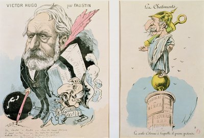 Caricaturas de Victor Hugo (1802-85) y Napoleón III (1809-73) 1870 de Faustin