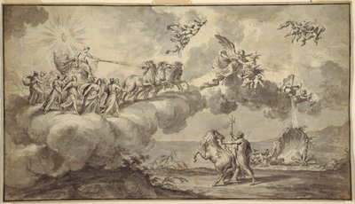 Diseño de tapiz: Apolo en su carro guiado por Aurora de Fedele Fischetti