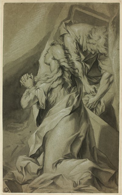Magdalena arrodillada y asistente de tumba de Federico Barocci