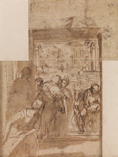 Estudio de composición para la Visitación de Federico Barocci