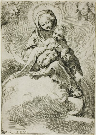 Virgen con el Niño sobre las nubes de Federico Barocci