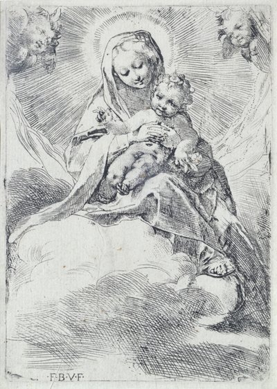 madonna en las nubes de Federico Barocci