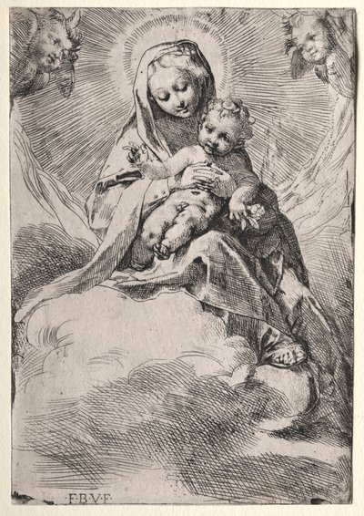 Madonna en las nubes, c. 1581 de Federico Barocci