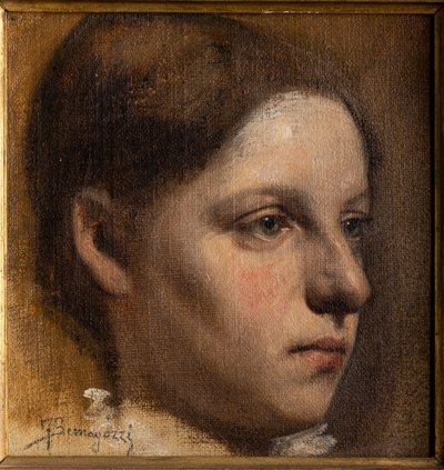 Retrato de niña (óleo sobre cartón) de Federico Bernagozzi