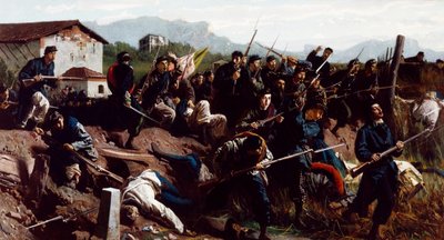 La batalla de Varese, c.1862 (óleo sobre lienzo) de Federico Faruffini
