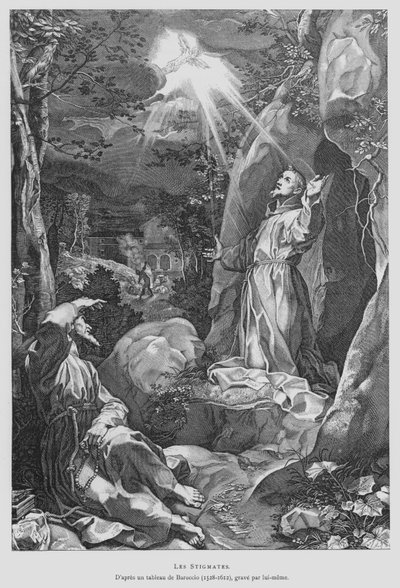 San Francisco de Asís recibiendo sus estigmas de Federico Fiori (after) Barocci or Baroccio