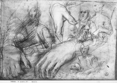 Estudio de manos para un retrato de Ippolito della Rovere de Federico Fiori Barocci or Baroccio
