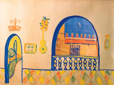 Dibujo de Federico García Lorca (1898-1936) para la decoración del teatro guignol de Federico Garcia Lorca