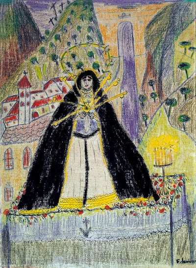 Dibujo para "La virgen de los siete dolores" de Federico Garcia Lorca