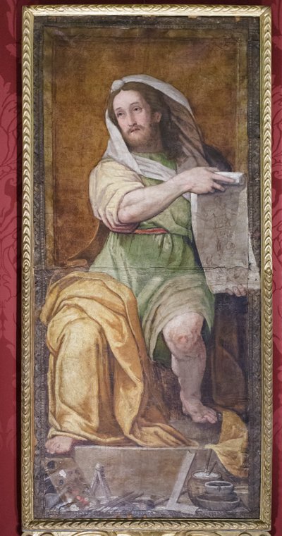 Retrato de Rafael como Isaías, c.1593 (óleo sobre cuero) de Federico Zuccari