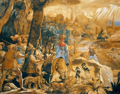 Escena de caza con la imaginaria Florence de Federico Zuccaro