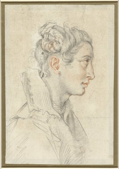 Retrato de una joven no identificada de perfil de Federico Zuccaro
