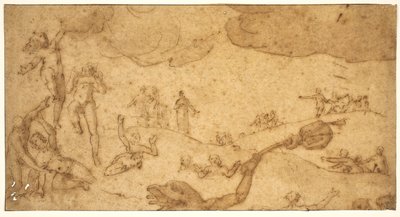 Escena del infierno de los avaros de Federico Zuccaro