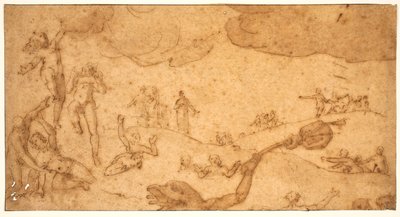 Escena del infierno de los avaros de Federico Zuccaro