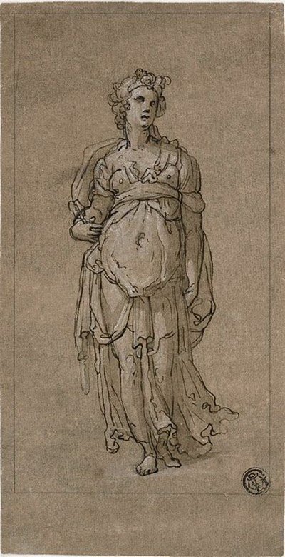 Figura alegórica femenina de pie de Federico Zuccaro