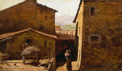 Casas de campo toscanas rústicas, por Federico Andreotti (1847-1930) de Federigo Andreotti