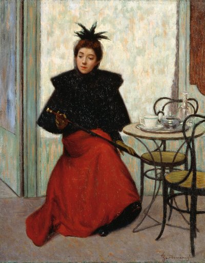 En el café, por Federico Zandomeneghi (1841-1917) de Federigo Zandomeneghi