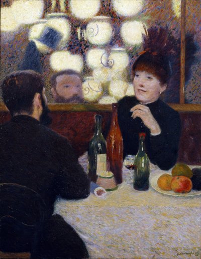 En el Café de la Nouvelle Athènes (retrato de Suzanne Valadon) de Federigo Zandomeneghi