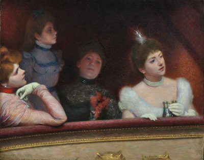 En el teatro, c.1895 (óleo sobre lienzo) de Federigo Zandomeneghi