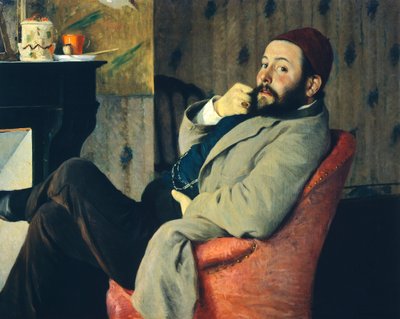 Diego Martelli junto a la chimenea de Federigo Zandomeneghi
