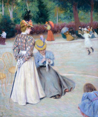 Juegos en el parque, de Federico Zandomeneghi (1841-1917), óleo sobre lienzo, 55,5x45,5 cm de Federigo Zandomeneghi