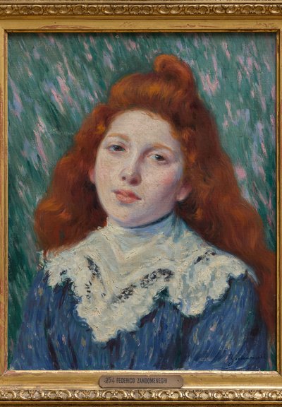 Chica con cuello blanco (óleo sobre lienzo) de Federigo Zandomeneghi
