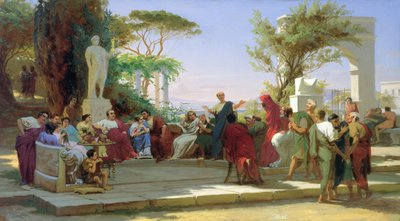Horacio leyendo sus sátiras a Mecenas, 1863 de Fedor Andreevich Bronnikov