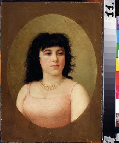 ""Retrato de la bailarina italiana Virginia Zucchi (1849-1930)"" Pintura de Feodor Andreyevich Bronnikov (1827-1902) 1889 Museo de Arte Tuganov de Osetia del Norte, Vladikavkaz de Fedor Andreevich Bronnikov