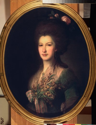 Retrato de la Condesa Elisabeth Santi. Pintura de Fyodor (Fedor o Fiodor) Stepanovich Rokotov (1735-1808), óleo sobre lienzo de Fedor Stepanovich Rokotov